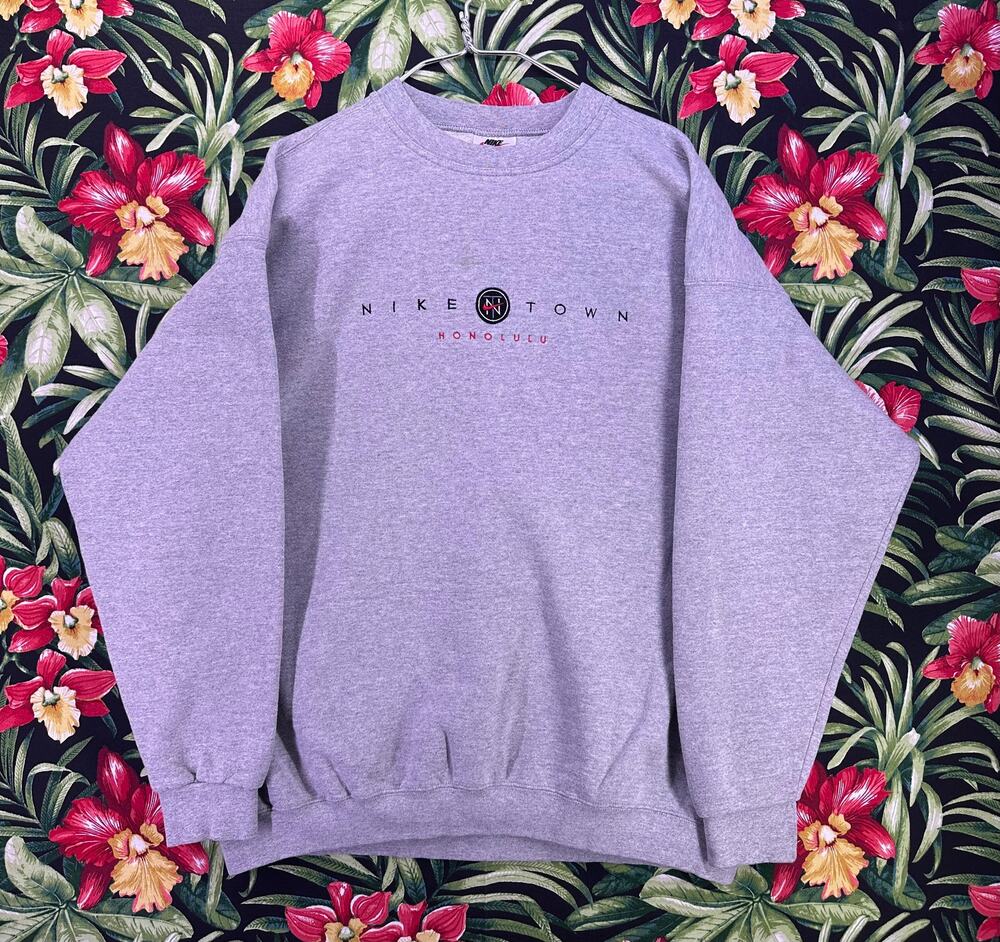 VTG 90s Nike Honolulu Hawaii Embroidered Spell Out Crewneck Sz 2XL